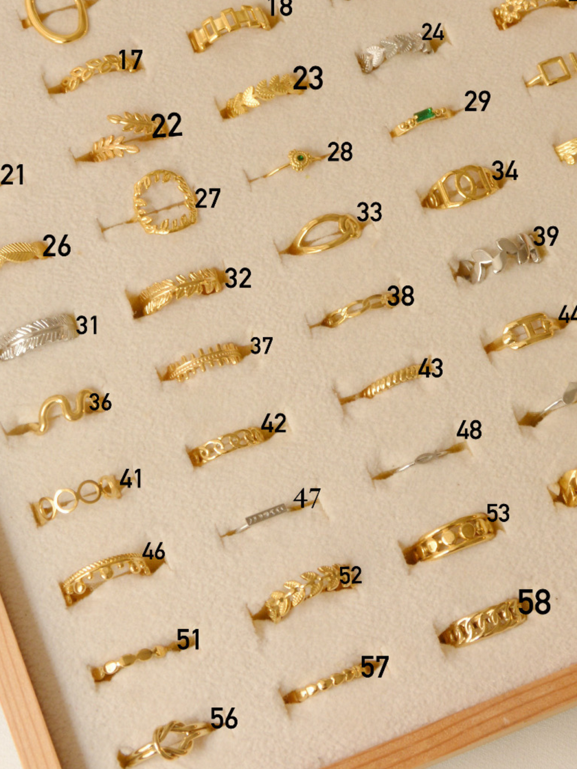 Aneis em Aço Dourados Ajustáveis