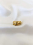 Anel em Aço Dourado Croissant Grande