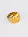 Anel em Aço Dourado Robusto