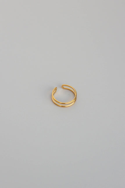 Anel em Aço Dourado ou Prateado Duplo