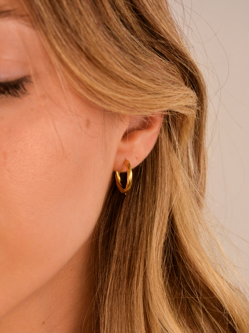 Argolas em Aço Torcidas Douradas ou Prateadas