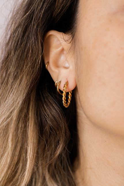 Intertwined Gold or Silver Steel Hoops
