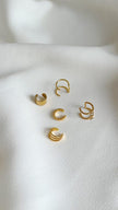 Brincos Earcuffs em Aço Inoxidável Dourados