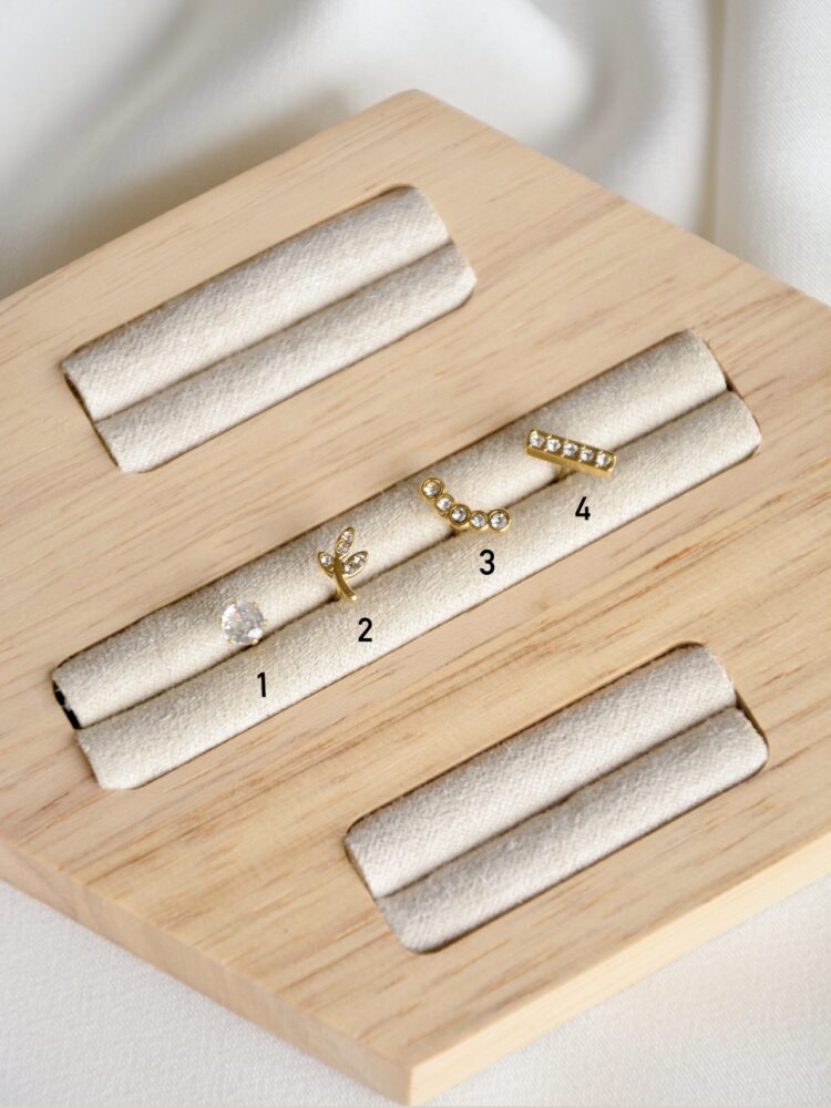 Brincos Pequeninos em Aço com Brilhantes