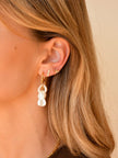 Long White Steel Earrings