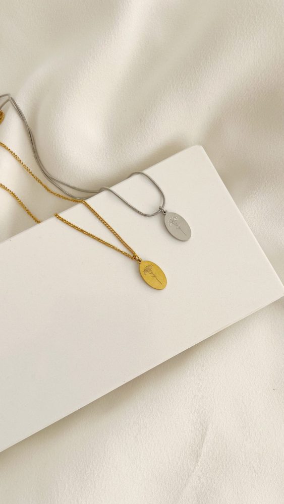 Colar Liberdade com Cravo em Aço Dourado ou Prateado