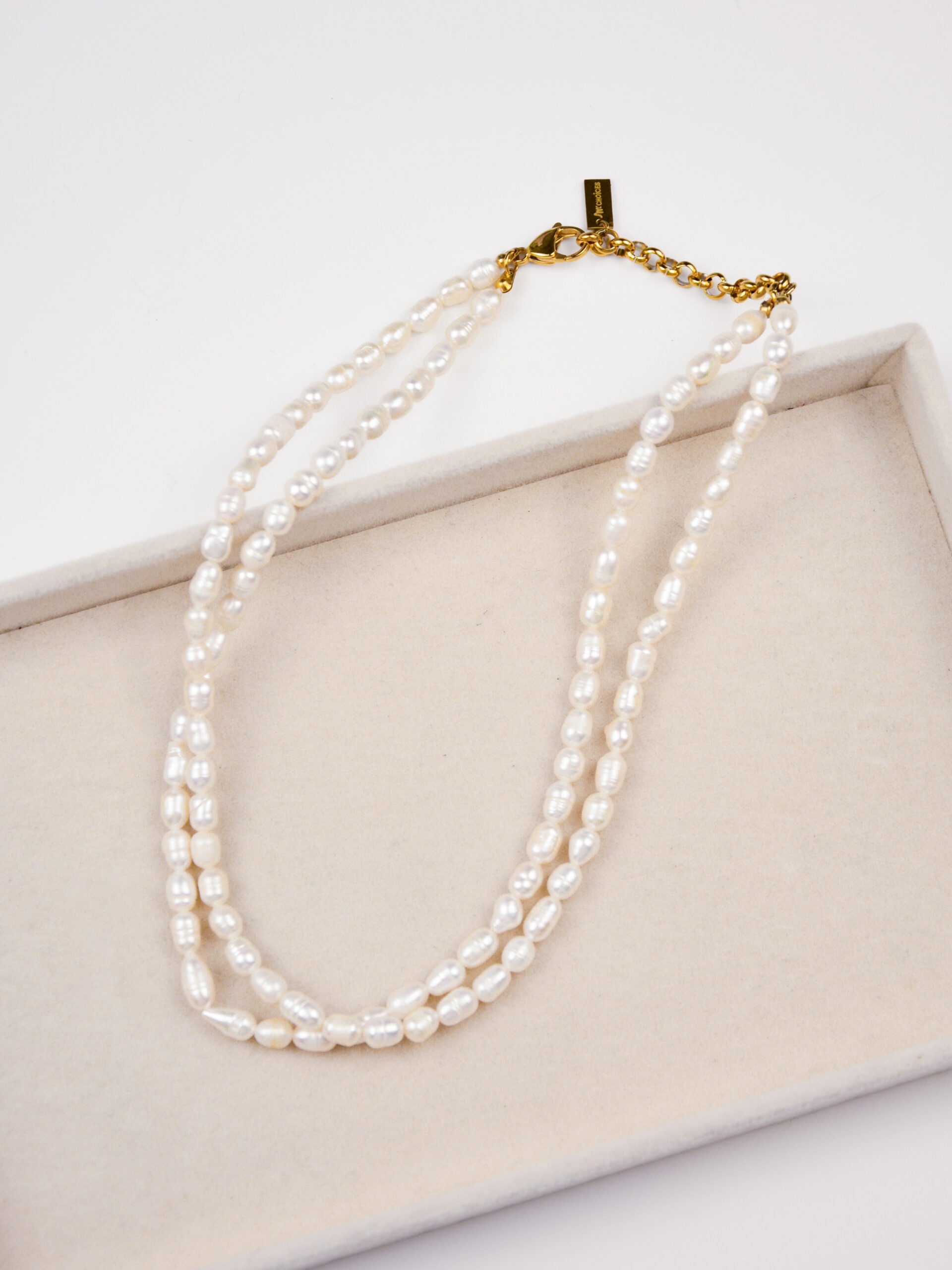 Colar de Pérolas Naturais Duplo