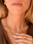 Contemporary Gold or Silver Steel Necklace