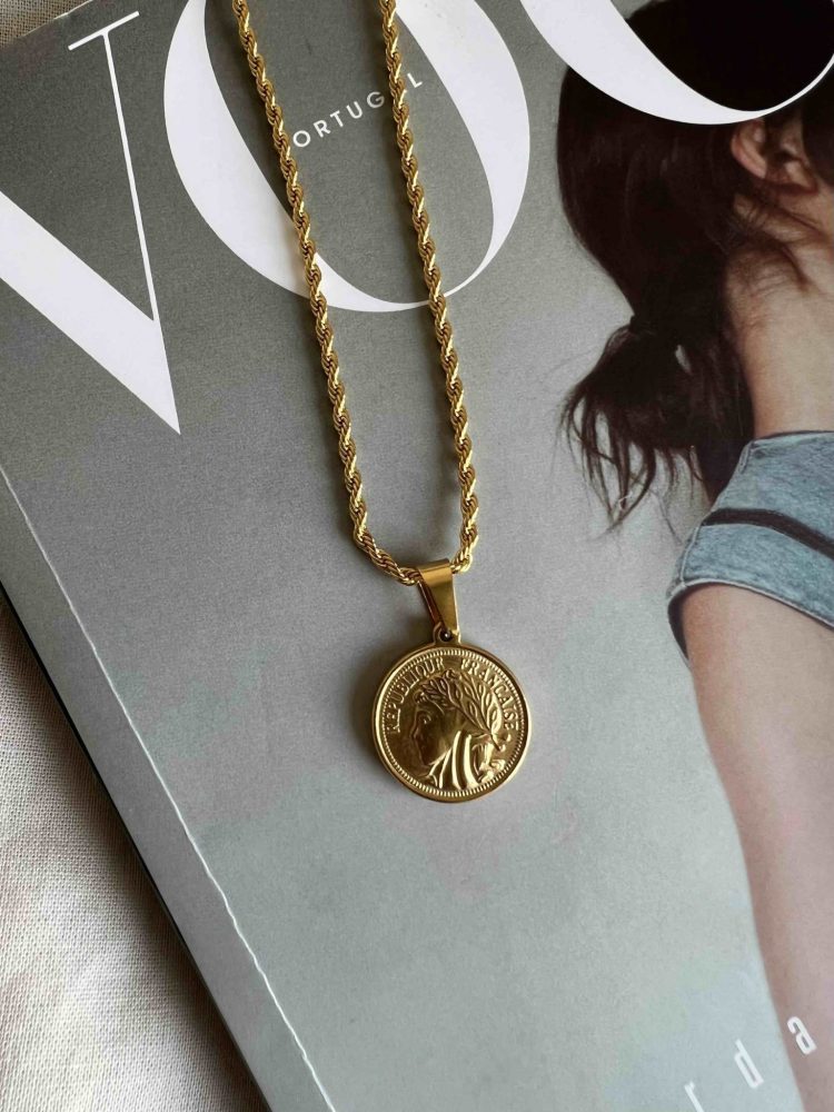 Francaise Gold Steel Necklace