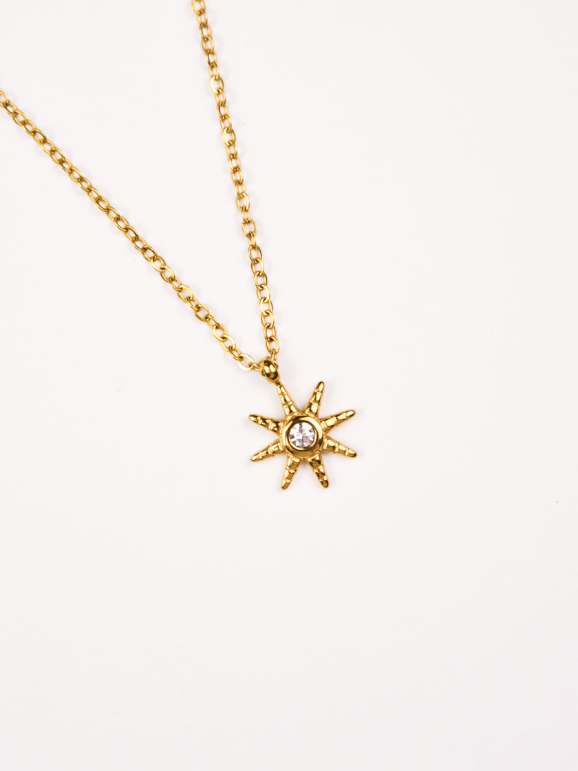 Colar em Aço com Estrela e Brilhante