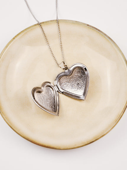 Colar em Aço com Medalha Coração para colocar fotografia