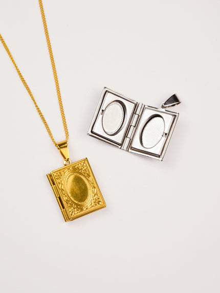 Colar em Aço com Medalha Rectangular para colocar fotografia