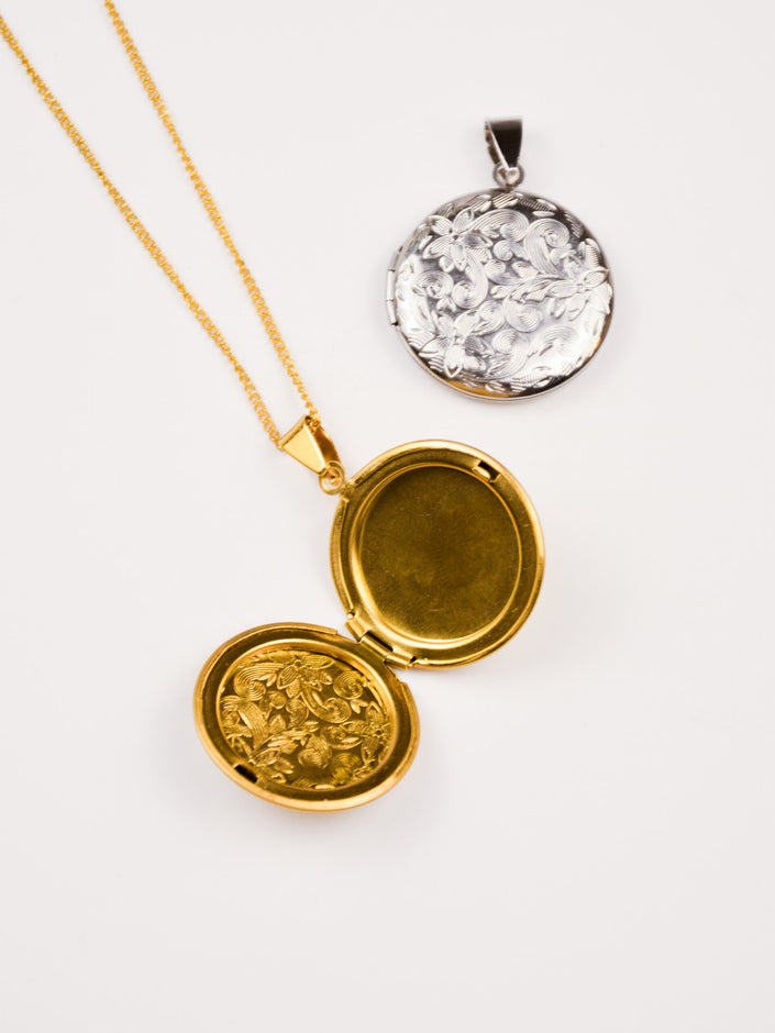 Colar em Aço com Medalha Redonda para colocar fotografia