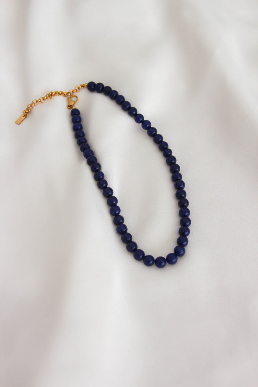 Lapis Lazuli Necklace with Glass Shrimp
