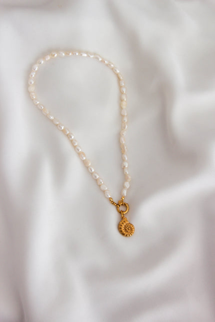 2 in 1 Natural Pearl Necklace with Removable Steel Shell