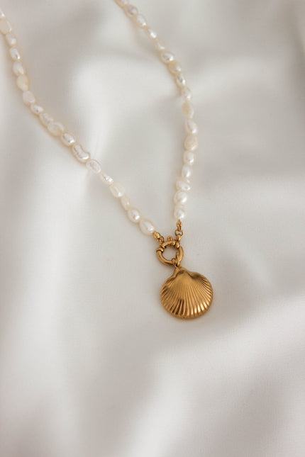 2 in 1 Natural Pearl Necklace with Removable Steel Shell