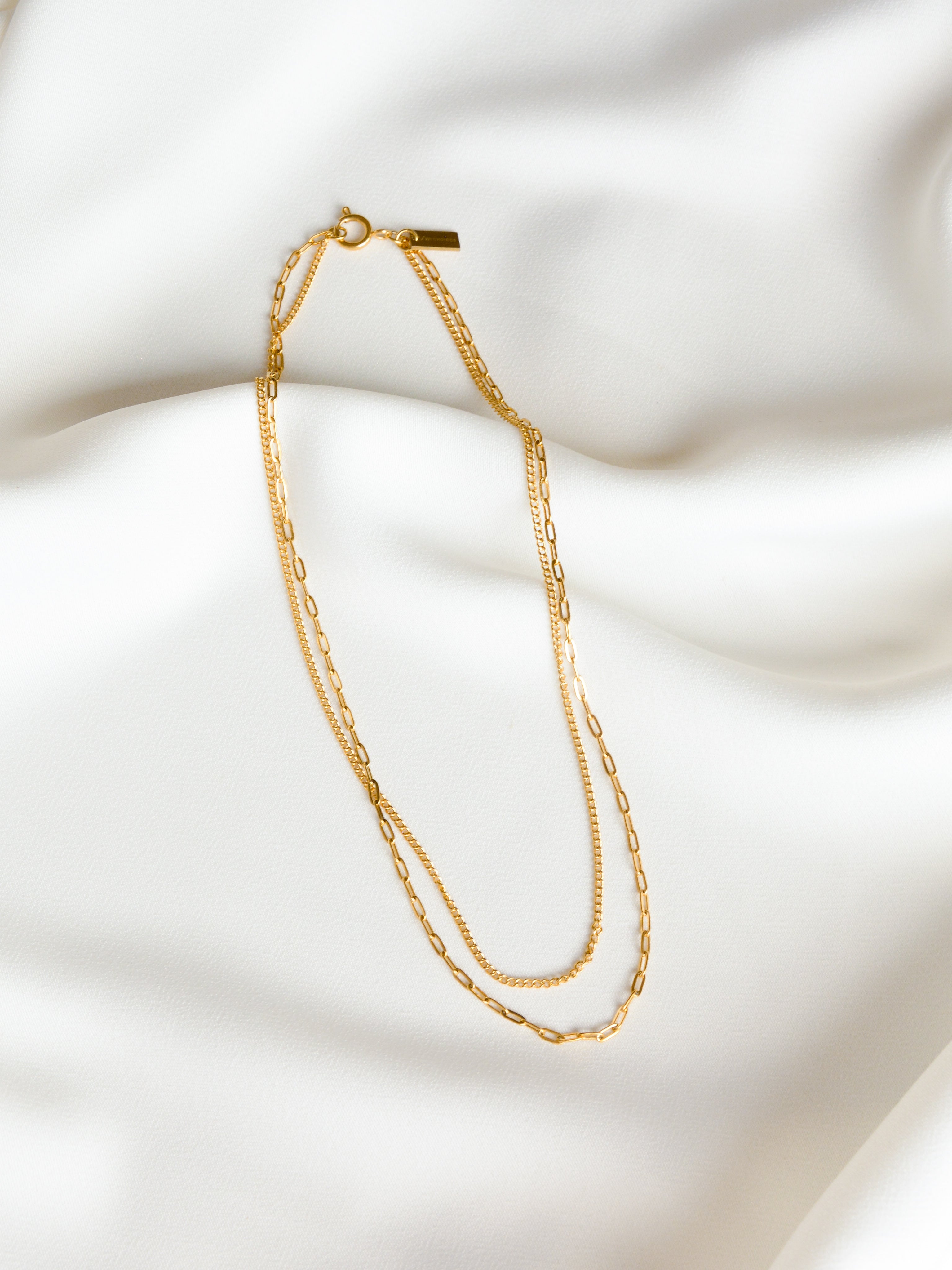 Minimalist Double Gold Steel Necklace
