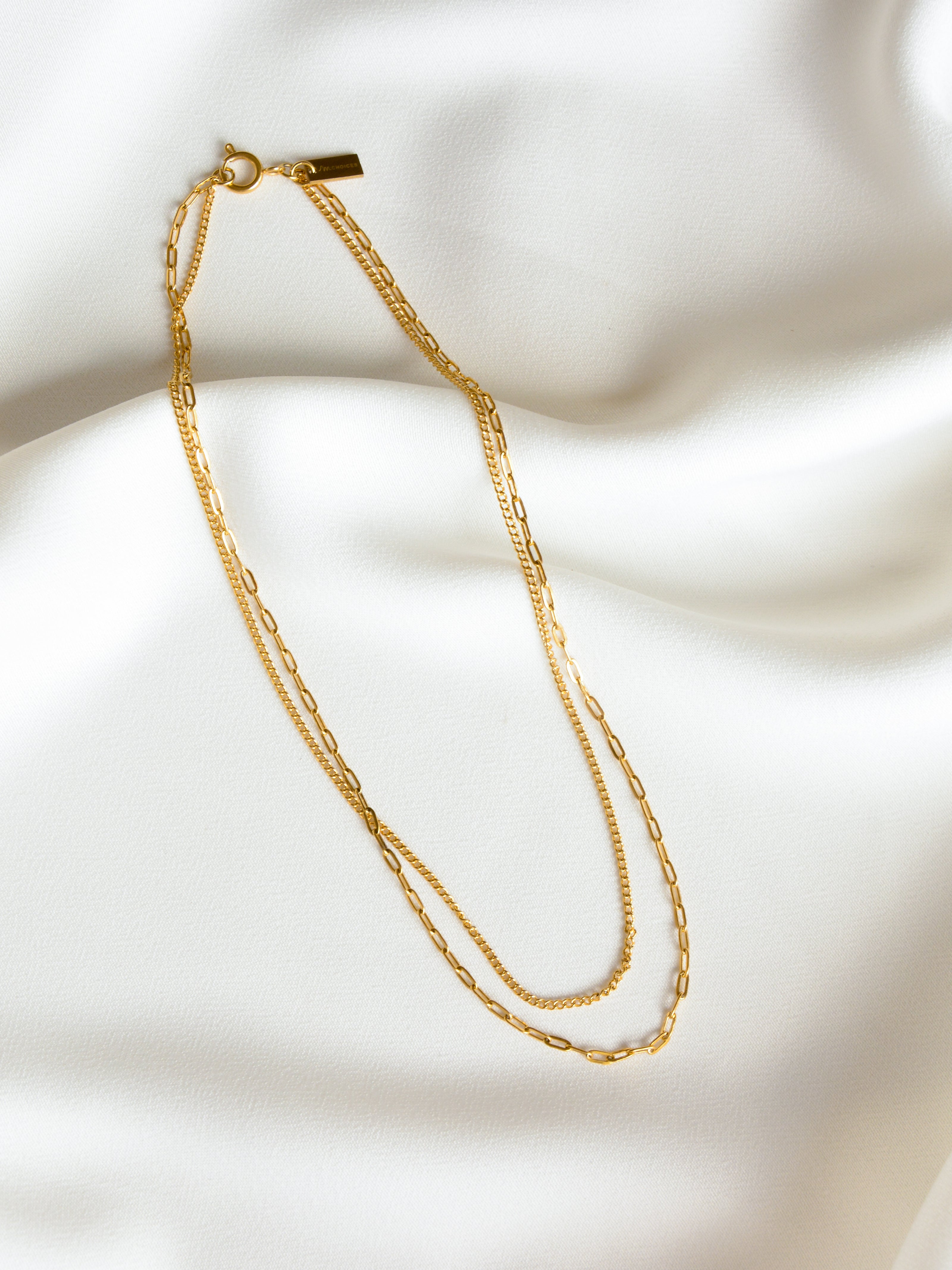 Minimalist Double Gold Steel Necklace