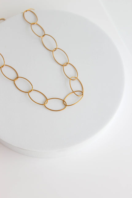 Colar em Aço Dourado com Elos