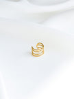 Earcuff em Aço Dourado Quádruplo