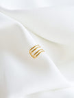 Earcuff em Aço Dourado Quádruplo