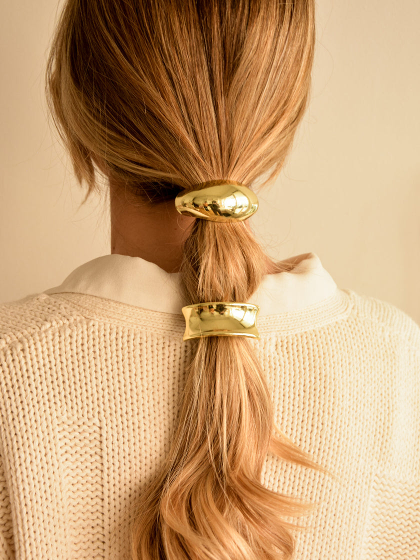 Elástico com Metal Dourado ou Prateado Arredondado