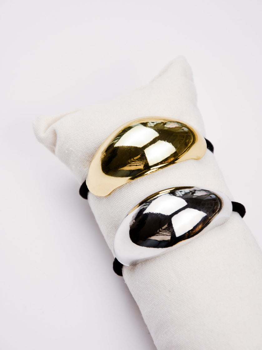 Elástico com Metal Dourado ou Prateado Arredondado