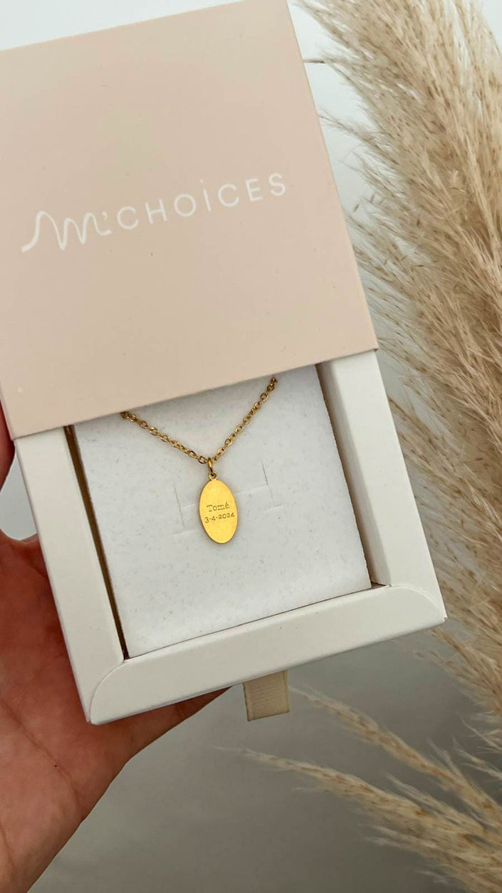 Colar em Aço com Medalha Personalizada | Gravação de Texto