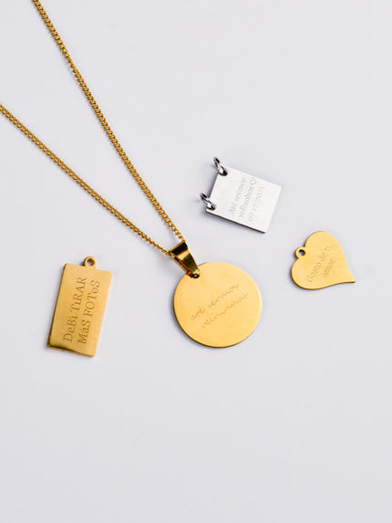 Colar em Aço com Medalha Personalizada | Gravação de Texto