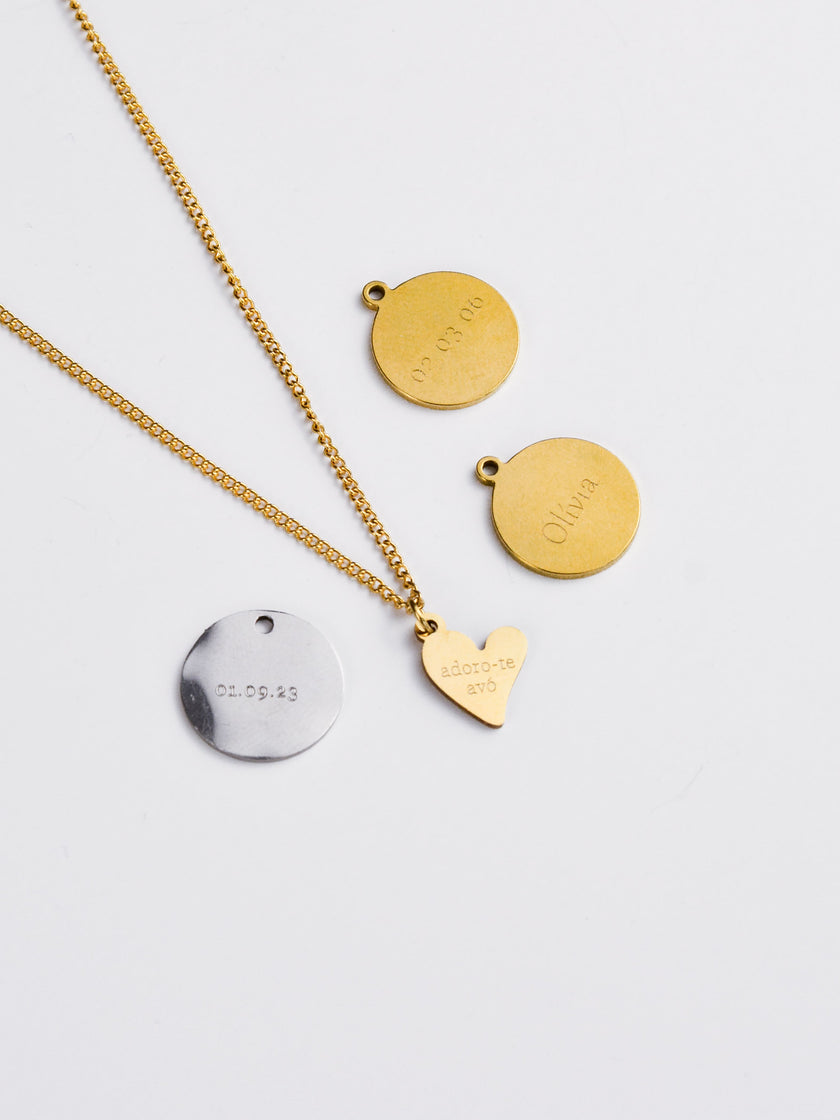Colar em Aço com Medalha Personalizada | Gravação de Texto