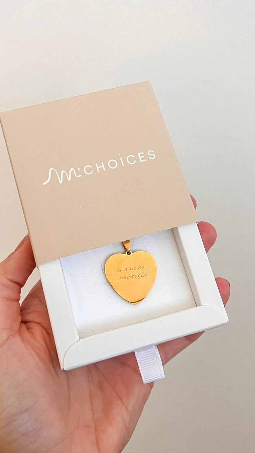 Colar em Aço com Medalha Personalizada | Gravação de Texto