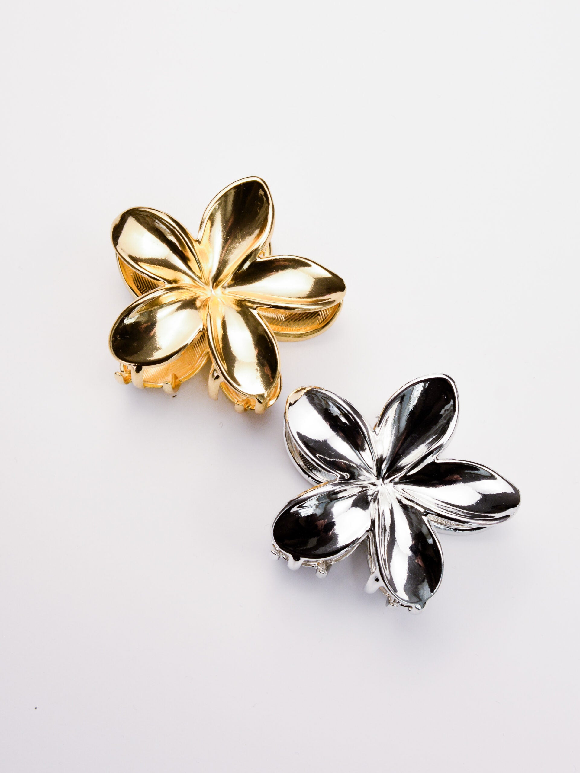 Molas de Cabelo Flor Metálicas