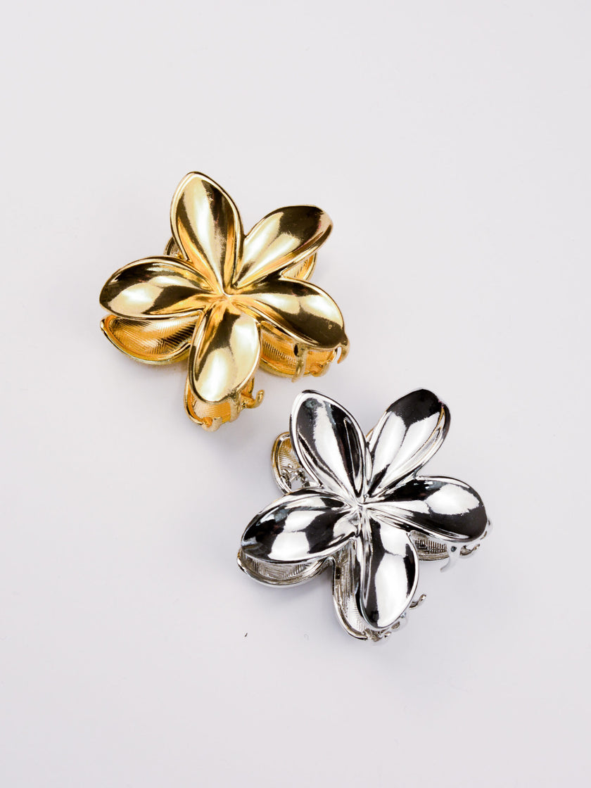 Molas de Cabelo Flor Metálicas