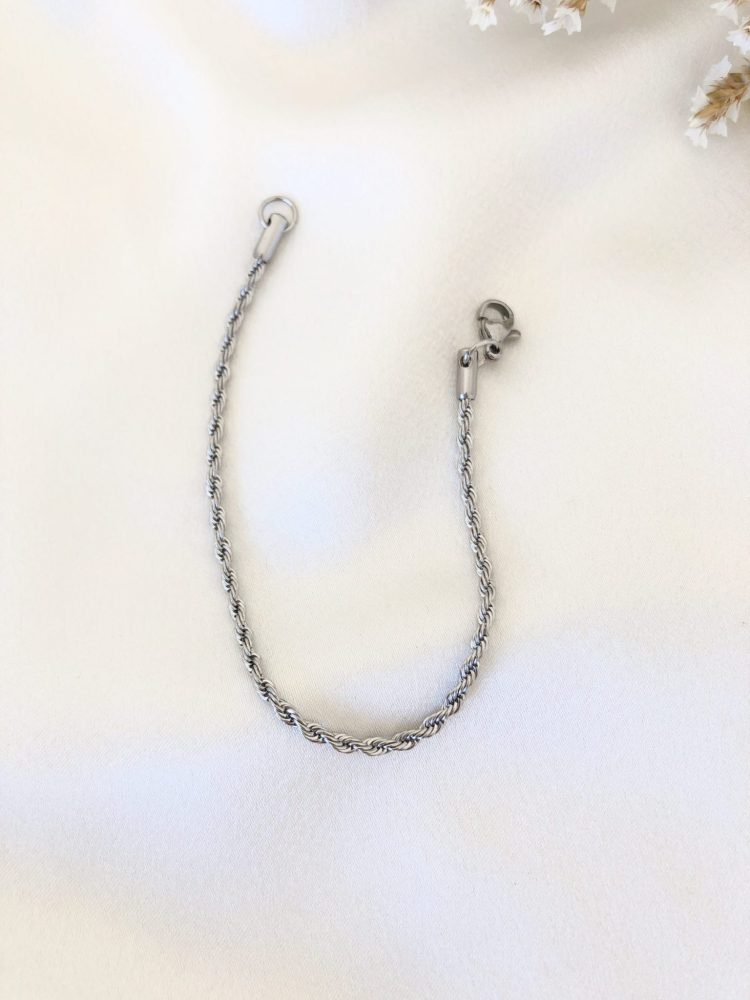 Pulseira em Aço Dourado Entrelaçada Fininha Dourada e Prateada4