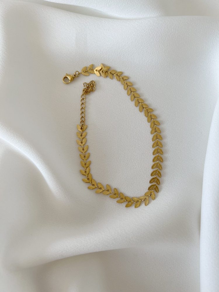 Colar ou Pulseira em Aço Dourada Escama Dourada