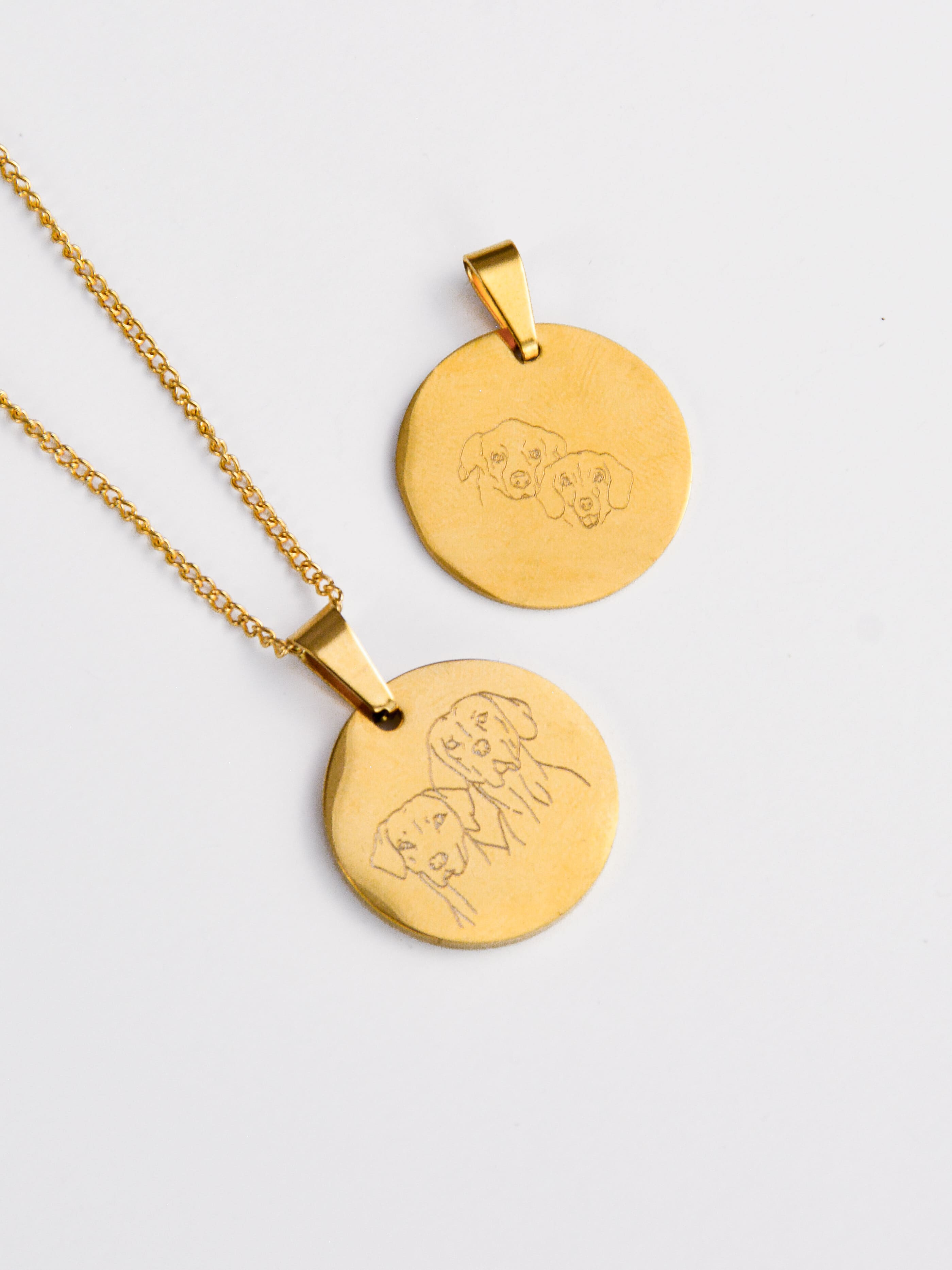 Colar em Aço com Medalha Personalizada | Gravação de Ilustração a Partir de Foto