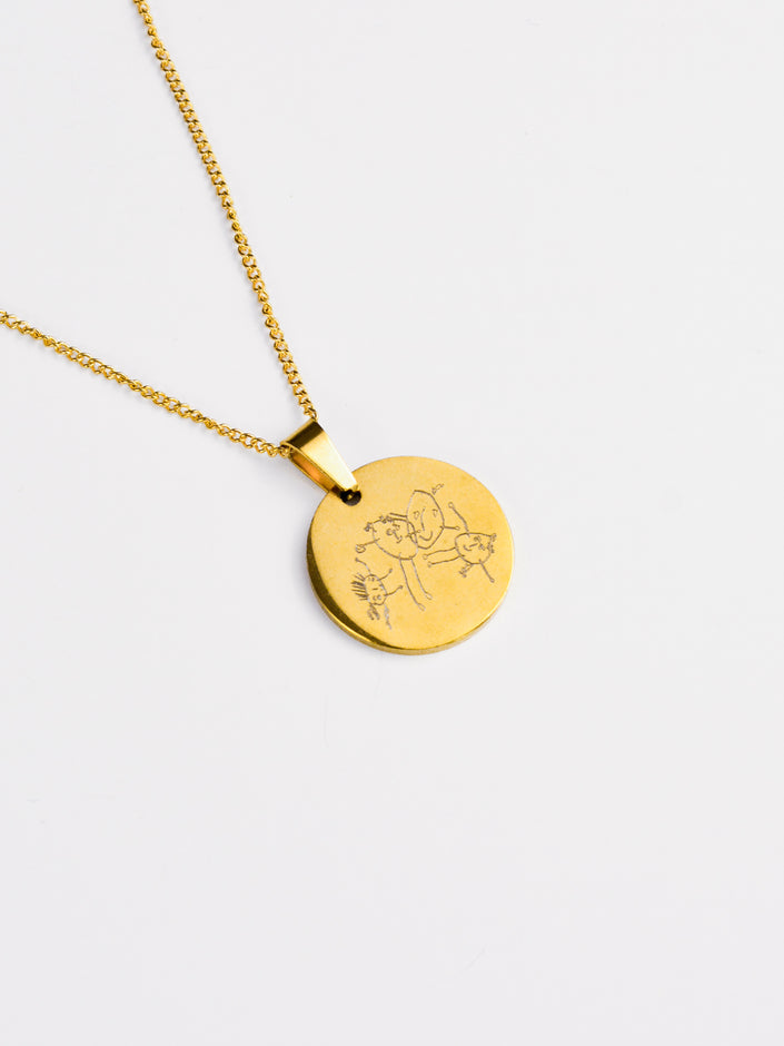 Colar em Aço com Medalha Personalizada | Gravação de Imagem Enviada