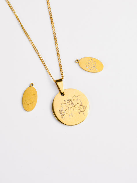 Colar em Aço com Medalha Personalizada | Gravação de Imagem Enviada