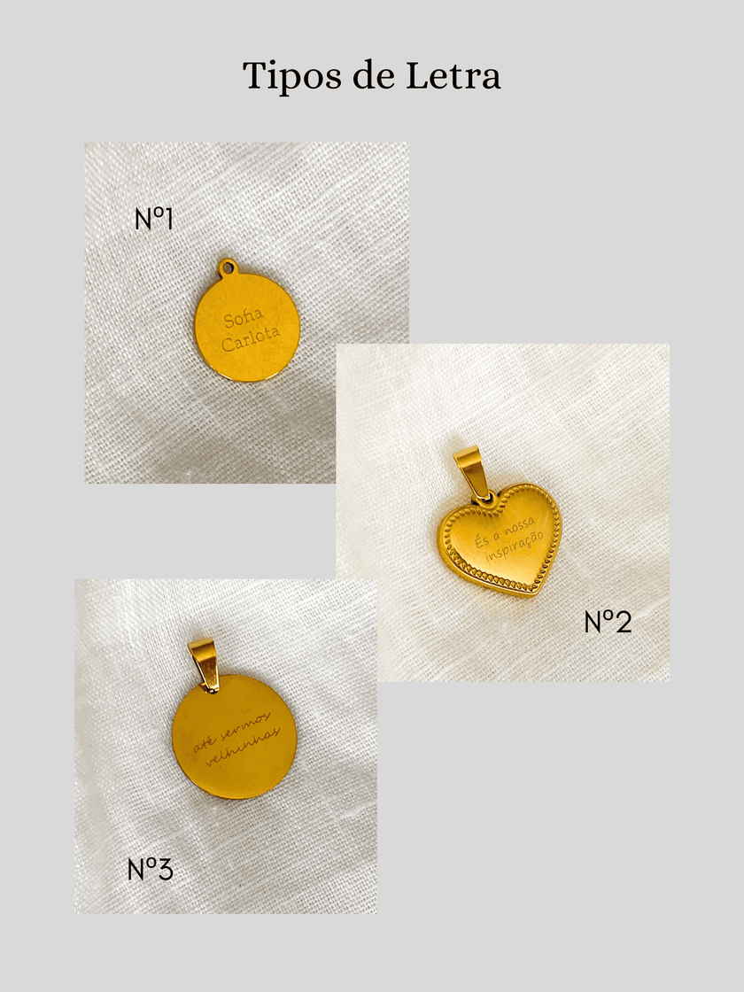 Colar em Aço com Medalha Personalizada | Gravação de Texto