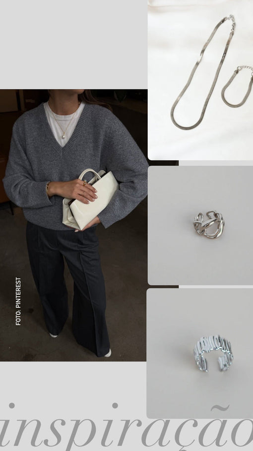 Sugestão de Look: tons cinza e prateados