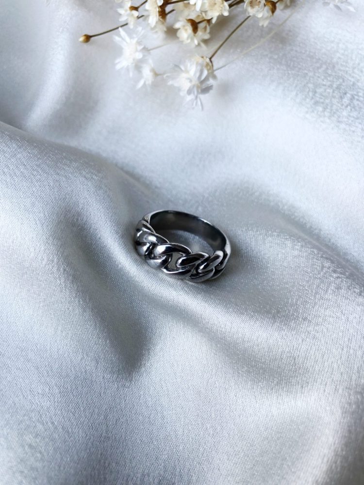 Anel Syrma com Malha Grossa em Prata