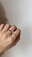 Anel em Aço Dourado Ajustável com Brilhante