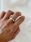 Minimalist Double Thick Gold or Silver Steel Ring