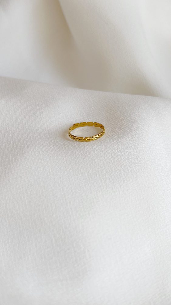 Anel em Aço Fininho Dourado