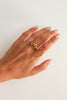 Adjustable Gold Steel Ring with White Mesh