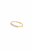 Gold or Silver Pinky Ring with Bar Zirconias