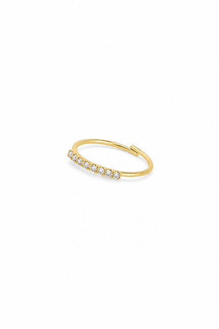 Anel para o Mindinho Dourado ou Prateado com Zircónias Barra