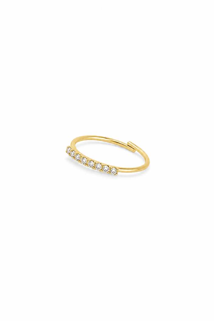Gold or Silver Pinky Ring with Bar Zirconias