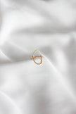Adjustable Gold Steel Ring with White Mesh