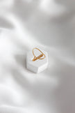 Adjustable Gold Steel Ring with White Mesh